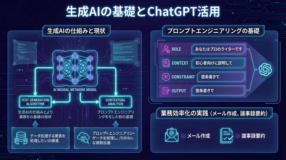 生成AIの基礎とChatGPT活用 Infographic