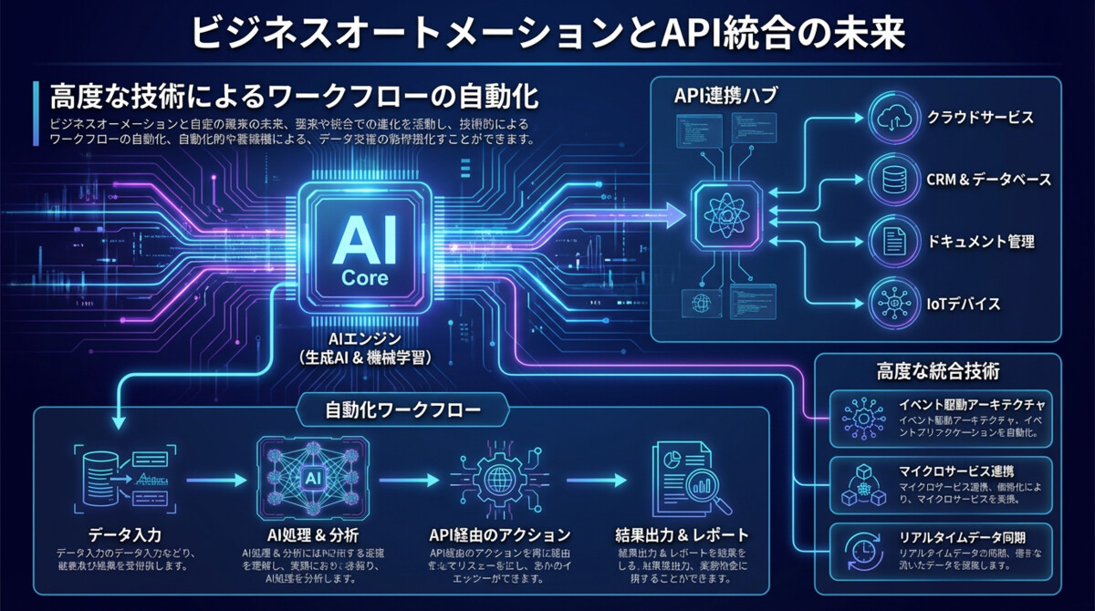 業務自動化とAPI連携 Infographic